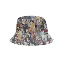 Multicolored Debris Texture Print Inside Out Bucket Hat (kids) by dflcprintsclothing