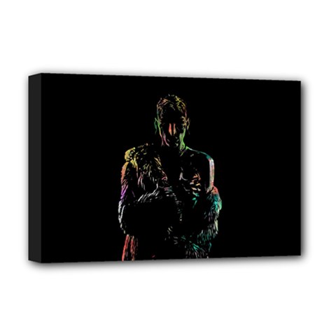 Androgyny Digital Abstract Portrait Deluxe Canvas 18  X 12  (stretched) by strictlyabstract