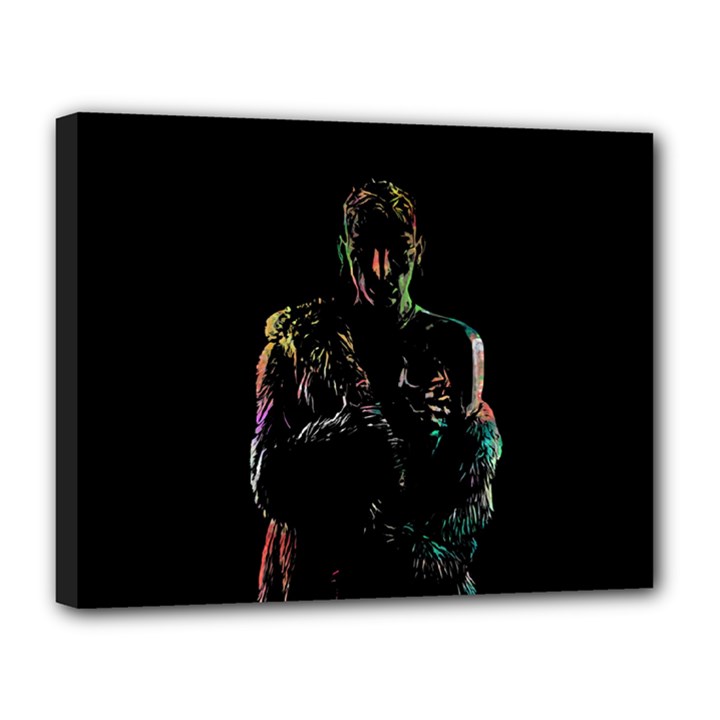 Androgyny Digital Abstract Portrait Canvas 14  x 11  (Stretched)