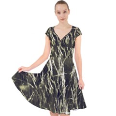 Abstract Light Games 7 Cap Sleeve Front Wrap Midi Dress by DimitriosArt