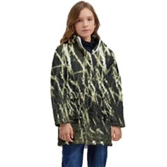 Abstract Light Games 7 Kid s Hooded Longline Puffer Jacket by DimitriosArt