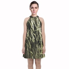 Abstract Light Games 7 Velvet Halter Neckline Dress 