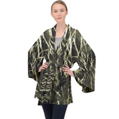 Abstract Light Games 7 Long Sleeve Velvet Kimono  by DimitriosArt