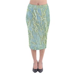 Abstract Light Games 8 Velvet Midi Pencil Skirt by DimitriosArt