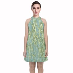 Abstract Light Games 8 Velvet Halter Neckline Dress 