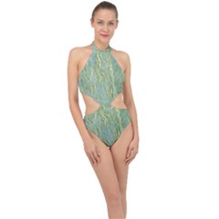 Abstract Light Games 8 Halter Side Cut Swimsuit