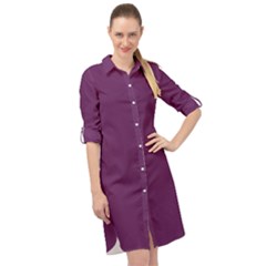 Palatinate Purple Long Sleeve Mini Shirt Dress