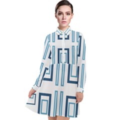 Abstract Pattern Geometric Backgrounds   Long Sleeve Chiffon Shirt Dress by Eskimos