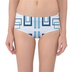 Abstract Pattern Geometric Backgrounds   Mid-waist Bikini Bottoms by Eskimos