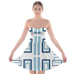 Abstract Pattern Geometric Backgrounds   Strapless Bra Top Dress by Eskimos