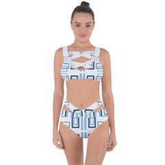 Abstract Pattern Geometric Backgrounds   Bandaged Up Bikini Set  by Eskimos