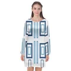 Abstract Pattern Geometric Backgrounds   Long Sleeve Chiffon Shift Dress  by Eskimos