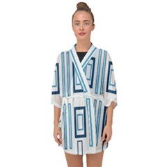 Abstract Pattern Geometric Backgrounds   Half Sleeve Chiffon Kimono