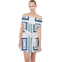 Abstract Pattern Geometric Backgrounds   Off Shoulder Chiffon Dress by Eskimos