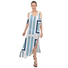 Abstract Pattern Geometric Backgrounds   Maxi Chiffon Cover Up Dress by Eskimos