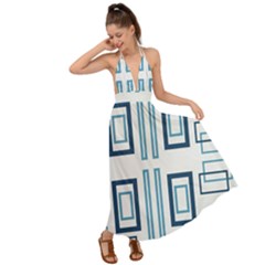 Abstract Pattern Geometric Backgrounds   Backless Maxi Beach Dress by Eskimos