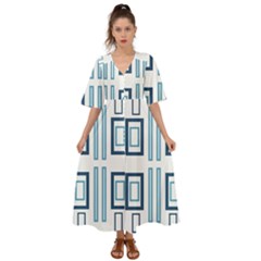 Abstract Pattern Geometric Backgrounds   Kimono Sleeve Boho Dress by Eskimos