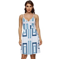 Abstract Pattern Geometric Backgrounds   V-neck Pocket Summer Dress  by Eskimos