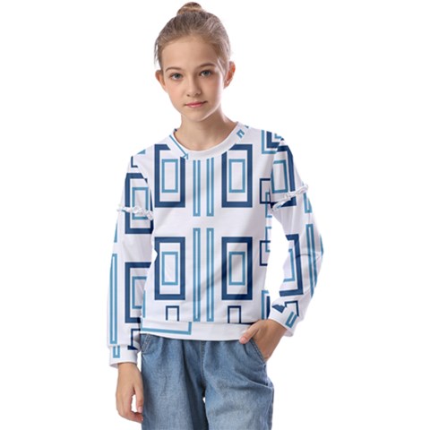 Abstract Pattern Geometric Backgrounds   Kids  Long Sleeve Tee With Frill  by Eskimos