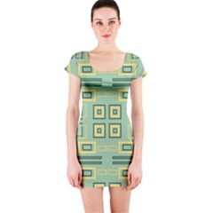 Abstract Pattern Geometric Backgrounds   Short Sleeve Bodycon Dress by Eskimos