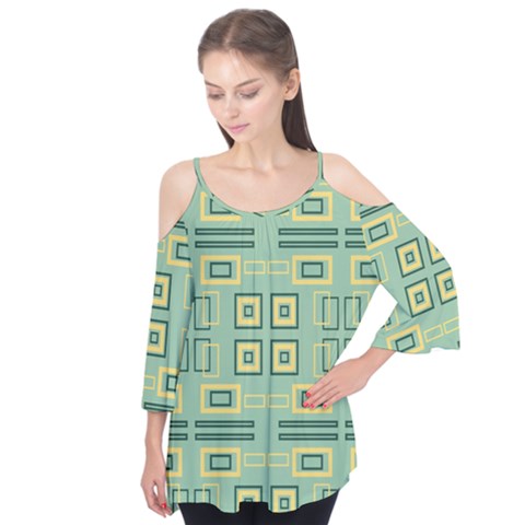 Abstract Pattern Geometric Backgrounds   Flutter Sleeve Tee  by Eskimos