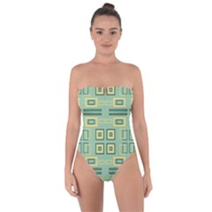 Abstract Pattern Geometric Backgrounds   Tie Back One Piece Swimsuit by Eskimos