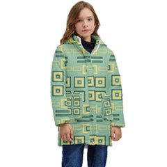 Abstract Pattern Geometric Backgrounds   Kid s Hooded Longline Puffer Jacket