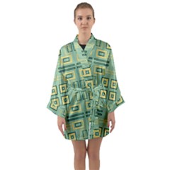 Abstract Pattern Geometric Backgrounds   Long Sleeve Satin Kimono by Eskimos