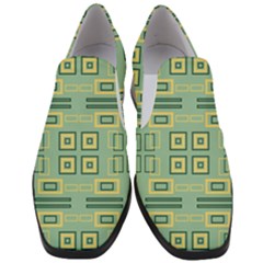 Abstract Pattern Geometric Backgrounds   Women Slip On Heel Loafers by Eskimos