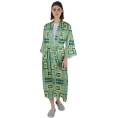 Abstract Pattern Geometric Backgrounds   Maxi Satin Kimono by Eskimos