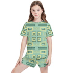 Abstract Pattern Geometric Backgrounds   Kids  Tee And Sports Shorts Set by Eskimos