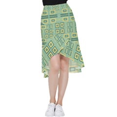 Abstract Pattern Geometric Backgrounds   Frill Hi Low Chiffon Skirt