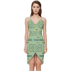 Abstract Pattern Geometric Backgrounds   Wrap Frill Dress