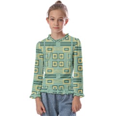 Abstract Pattern Geometric Backgrounds   Kids  Frill Detail Tee