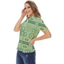 Abstract pattern geometric backgrounds   Women s Short Sleeve Double Pocket Shirt View3