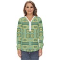 Abstract pattern geometric backgrounds   Zip Up Long Sleeve Blouse View1