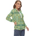 Abstract pattern geometric backgrounds   Zip Up Long Sleeve Blouse View3