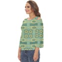 Abstract pattern geometric backgrounds   Cut Out Wide Sleeve Top View2