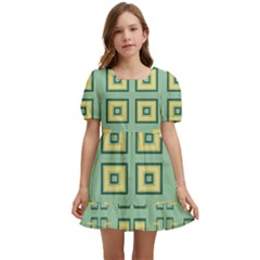 Abstract Pattern Geometric Backgrounds   Kids  Short Sleeve Dolly Dress