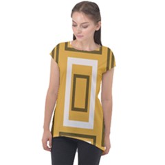 Abstract Pattern Geometric Backgrounds   Cap Sleeve High Low Top by Eskimos