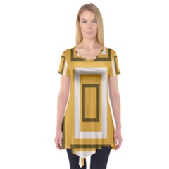 Abstract Pattern Geometric Backgrounds   Short Sleeve Tunic  by Eskimos