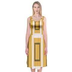 Abstract Pattern Geometric Backgrounds   Midi Sleeveless Dress by Eskimos