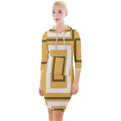 Abstract Pattern Geometric Backgrounds   Quarter Sleeve Hood Bodycon Dress by Eskimos