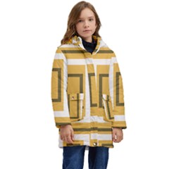 Abstract Pattern Geometric Backgrounds   Kid s Hooded Longline Puffer Jacket by Eskimos