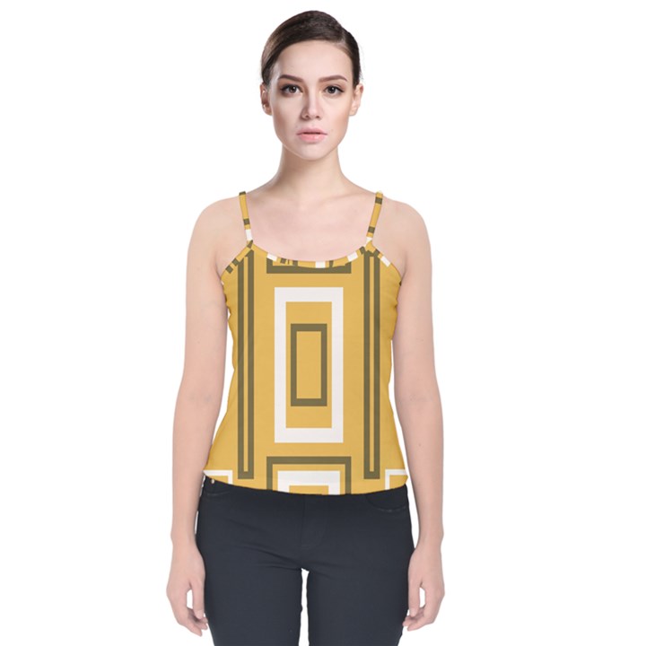 Abstract pattern geometric backgrounds   Velvet Spaghetti Strap Top