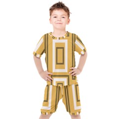 Abstract Pattern Geometric Backgrounds   Kids  Tee And Shorts Set by Eskimos