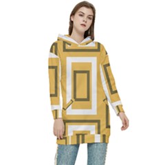 Abstract Pattern Geometric Backgrounds   Women s Long Oversized Pullover Hoodie