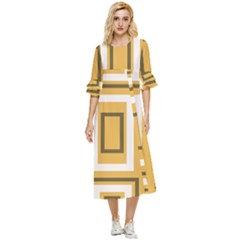 Abstract Pattern Geometric Backgrounds   Double Cuff Midi Dress by Eskimos