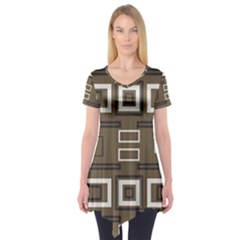 Abstract Pattern Geometric Backgrounds   Short Sleeve Tunic  by Eskimos