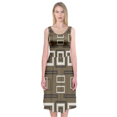 Abstract Pattern Geometric Backgrounds   Midi Sleeveless Dress by Eskimos